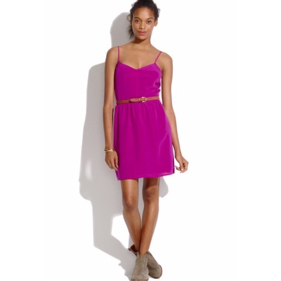 Madewell Dresses & Skirts - Madewell Silk Cami Dress Magenta